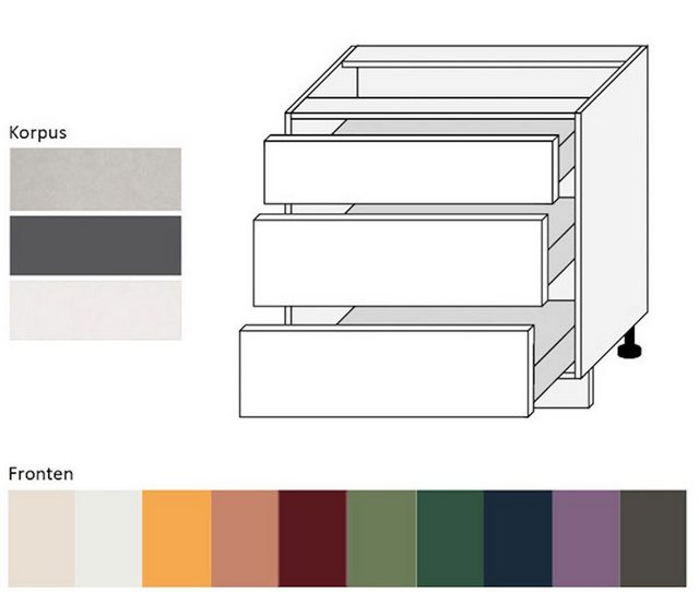 Feldmann-Wohnen Unterschrank Tivoli (Tivoli, 1-St) 80cm Front- & Korpusfarb günstig online kaufen