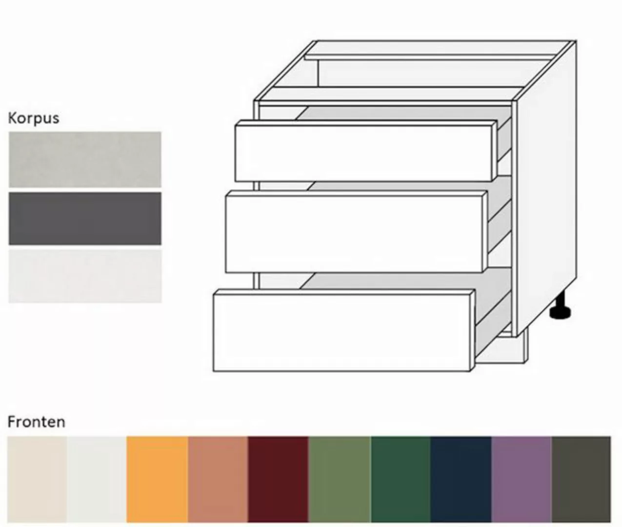 Feldmann-Wohnen Unterschrank Tivoli (Tivoli, 1-St) 80cm Front- & Korpusfarb günstig online kaufen