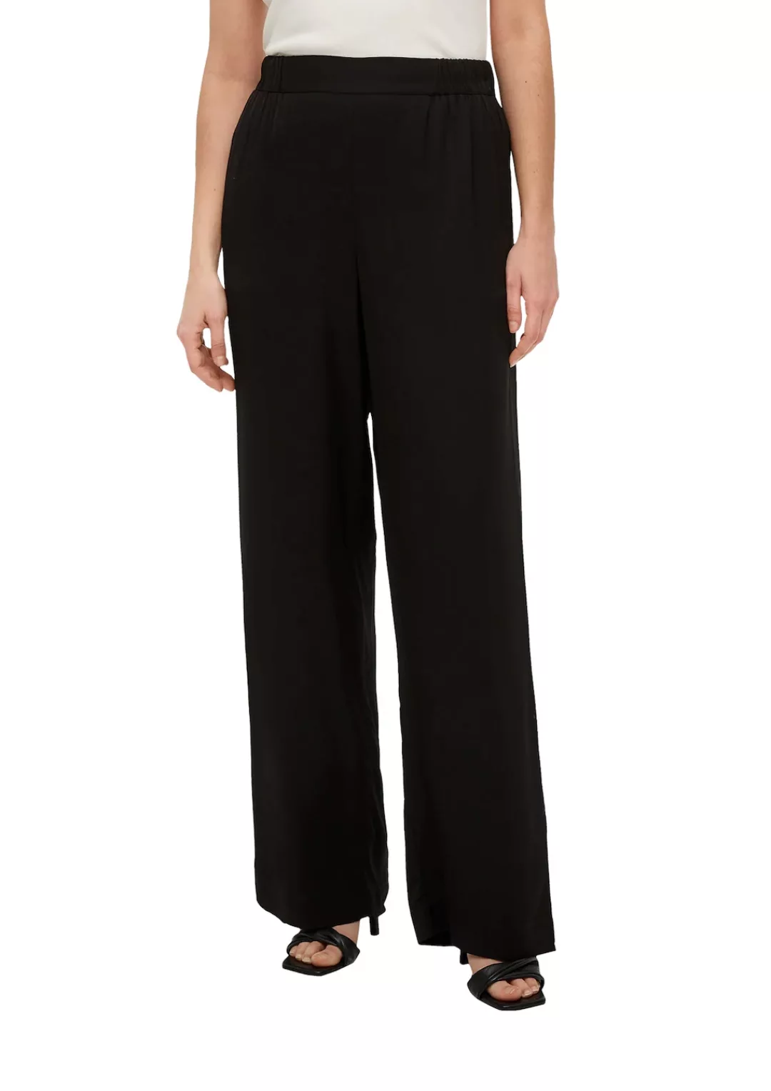 s.Oliver BLACK LABEL Stoffhose Wide Leg-Hose aus Viskose-Twill günstig online kaufen