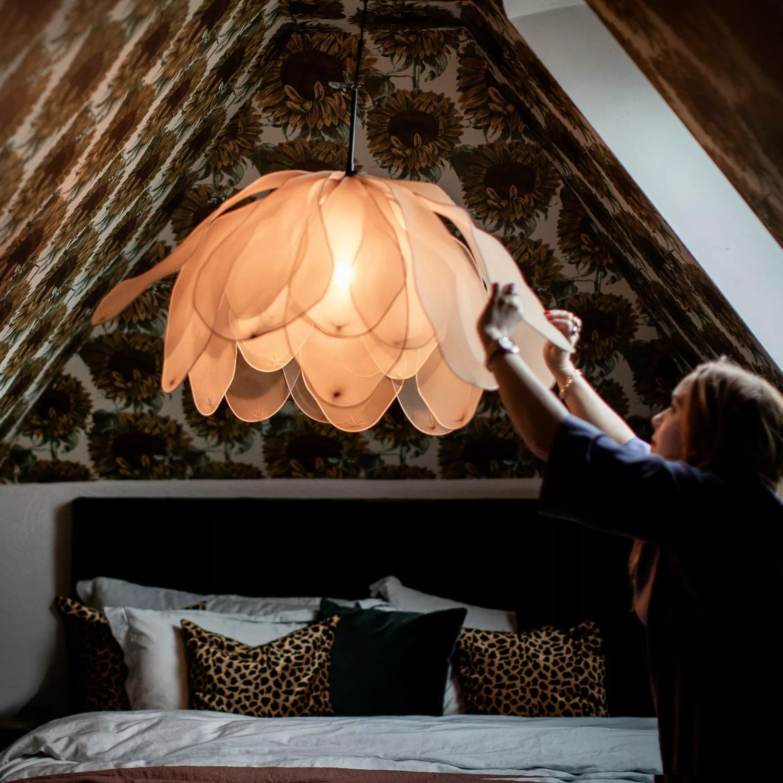By Rydéns Pendelleuchte Lou Lou, natur, Ø 80 cm, Stoff günstig online kaufen
