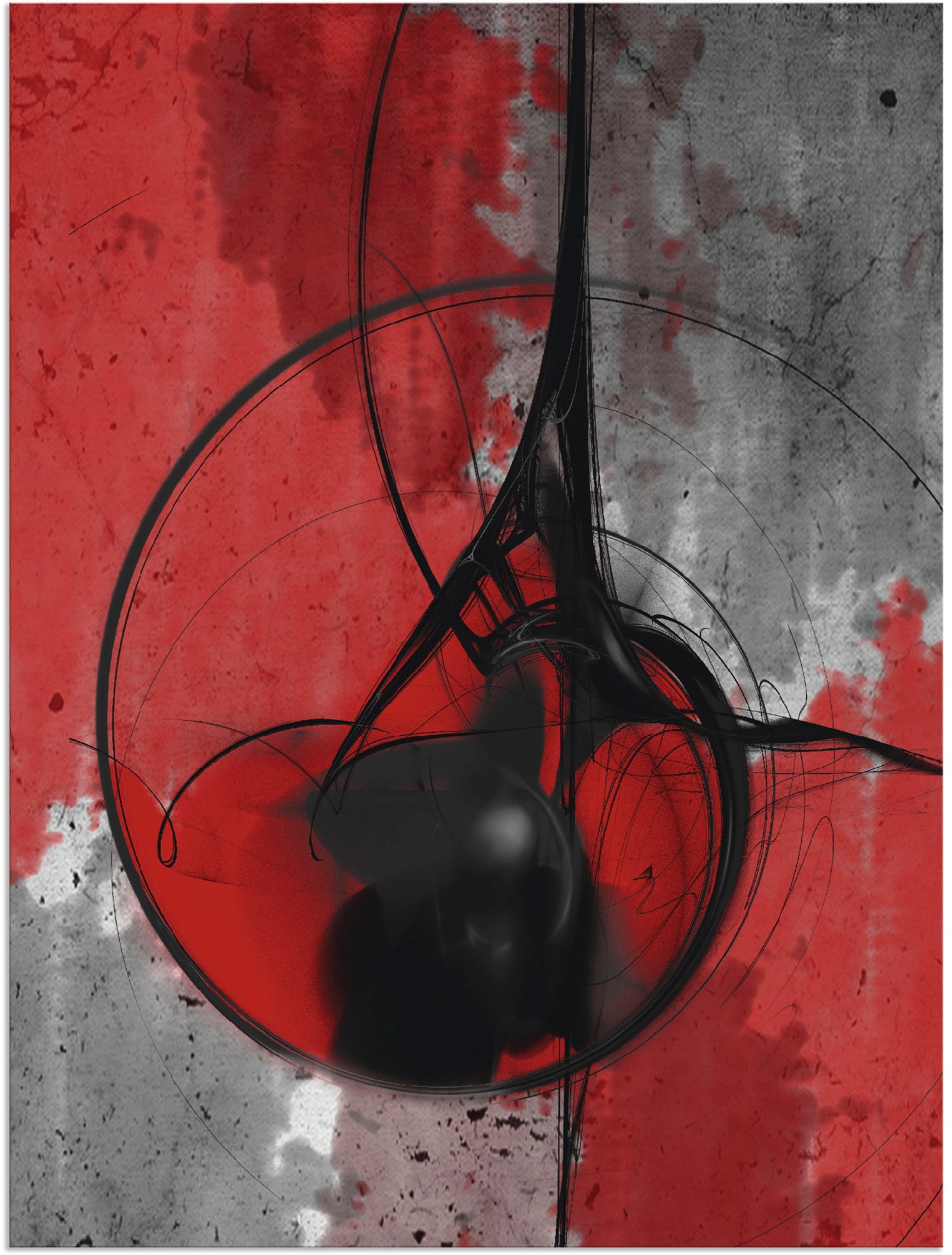 Artland Wandbild "Abstrakt in rot und schwarz", Gegenstandslos, (1 St.), al günstig online kaufen
