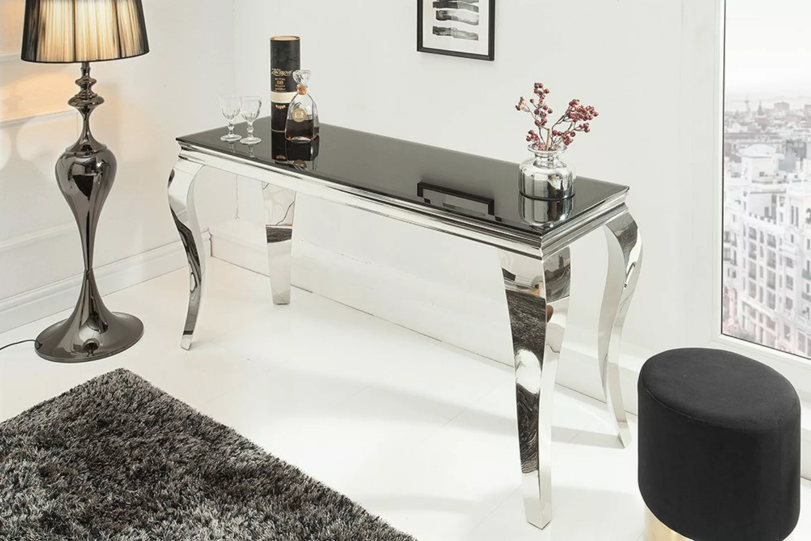 riess-ambiente Konsolentisch MODERN BAROCK 145cm schwarz, günstig online kaufen