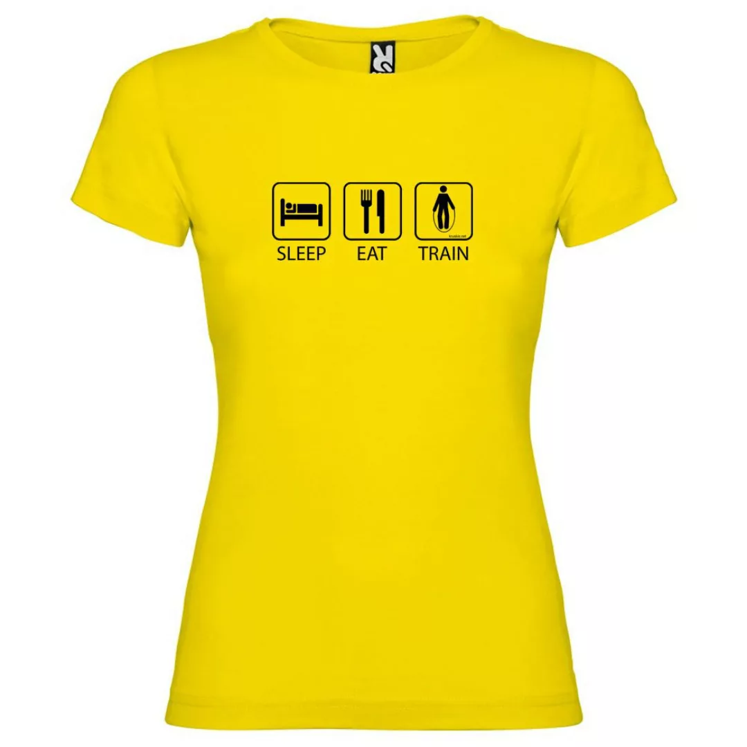 Kruskis Sleep Eat And Train Kurzärmeliges T-shirt S Yellow günstig online kaufen