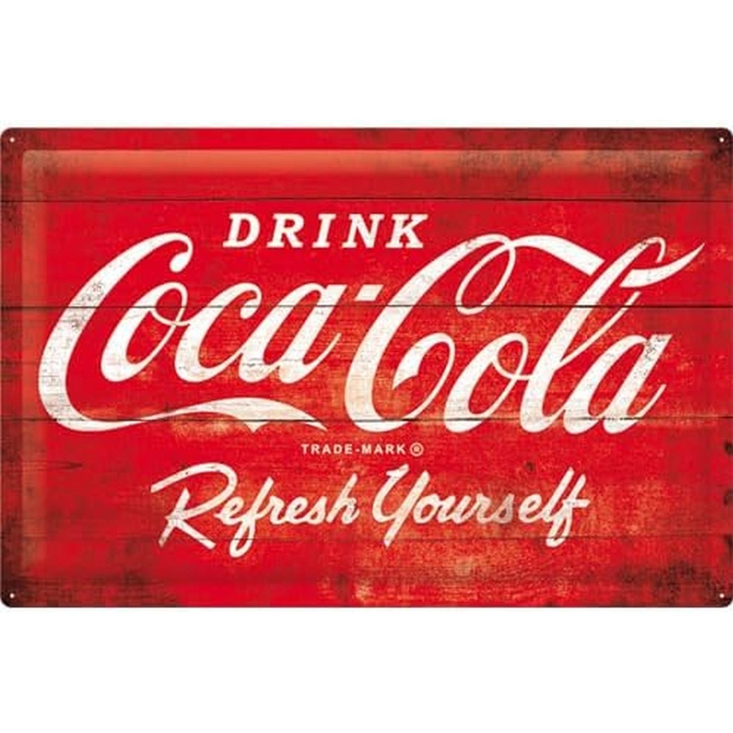 Nostalgic-Art Blechschild 40 x 60 cm - Coca-Cola - Logo Red Refresh Yoursel günstig online kaufen