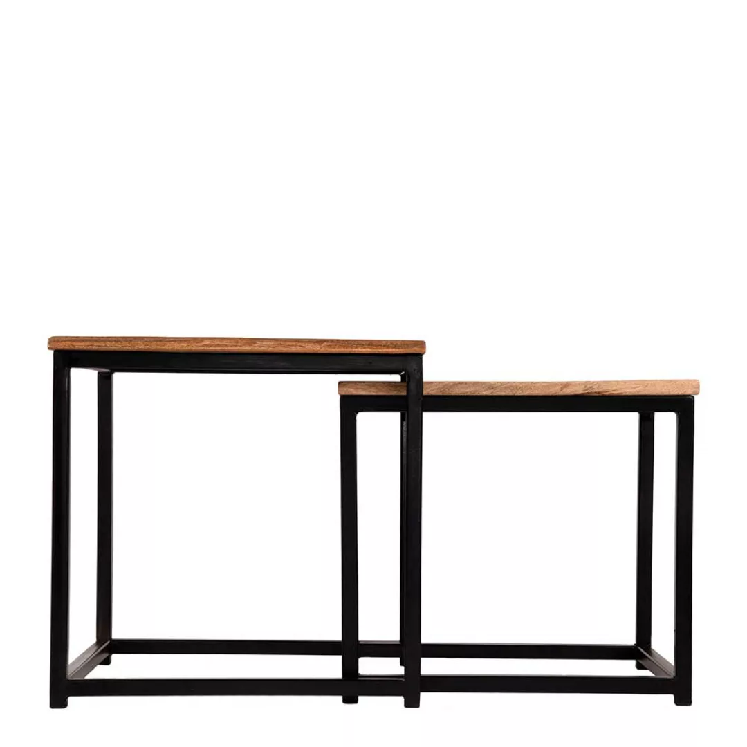Wohnzimmer Tische aus Mangobaum Massivholz Bügelgestell (zweiteilig) günstig online kaufen