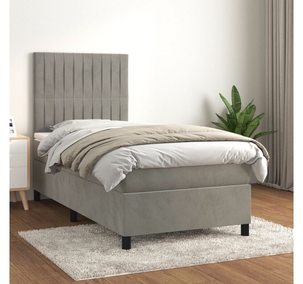 vidaXL Boxspringbett Bett Boxspringbett mit Matratze komplett Samt (90 x 20 günstig online kaufen