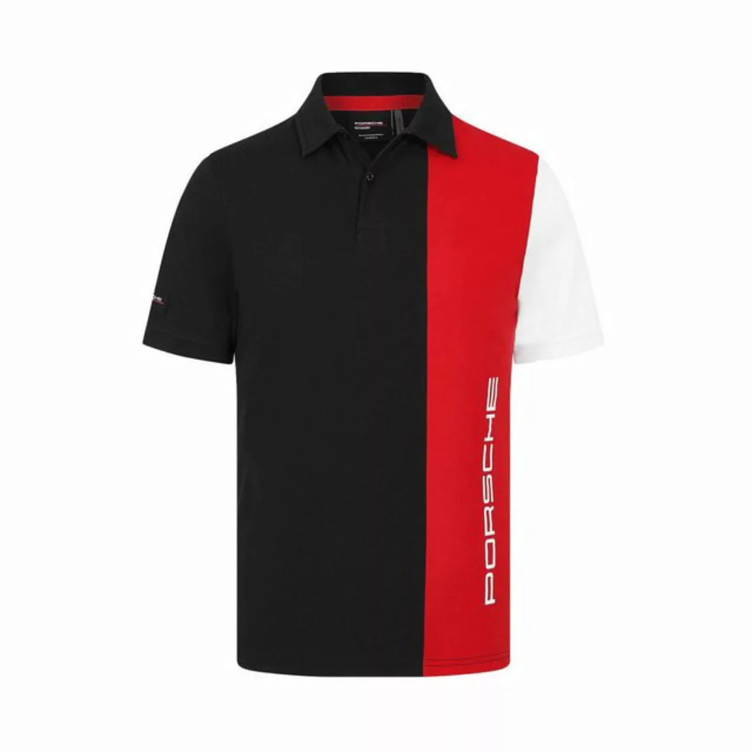 Porsche Motorsport Poloshirt Polohemd Streifenmuster (Schwarz, Rot, Weiß) günstig online kaufen