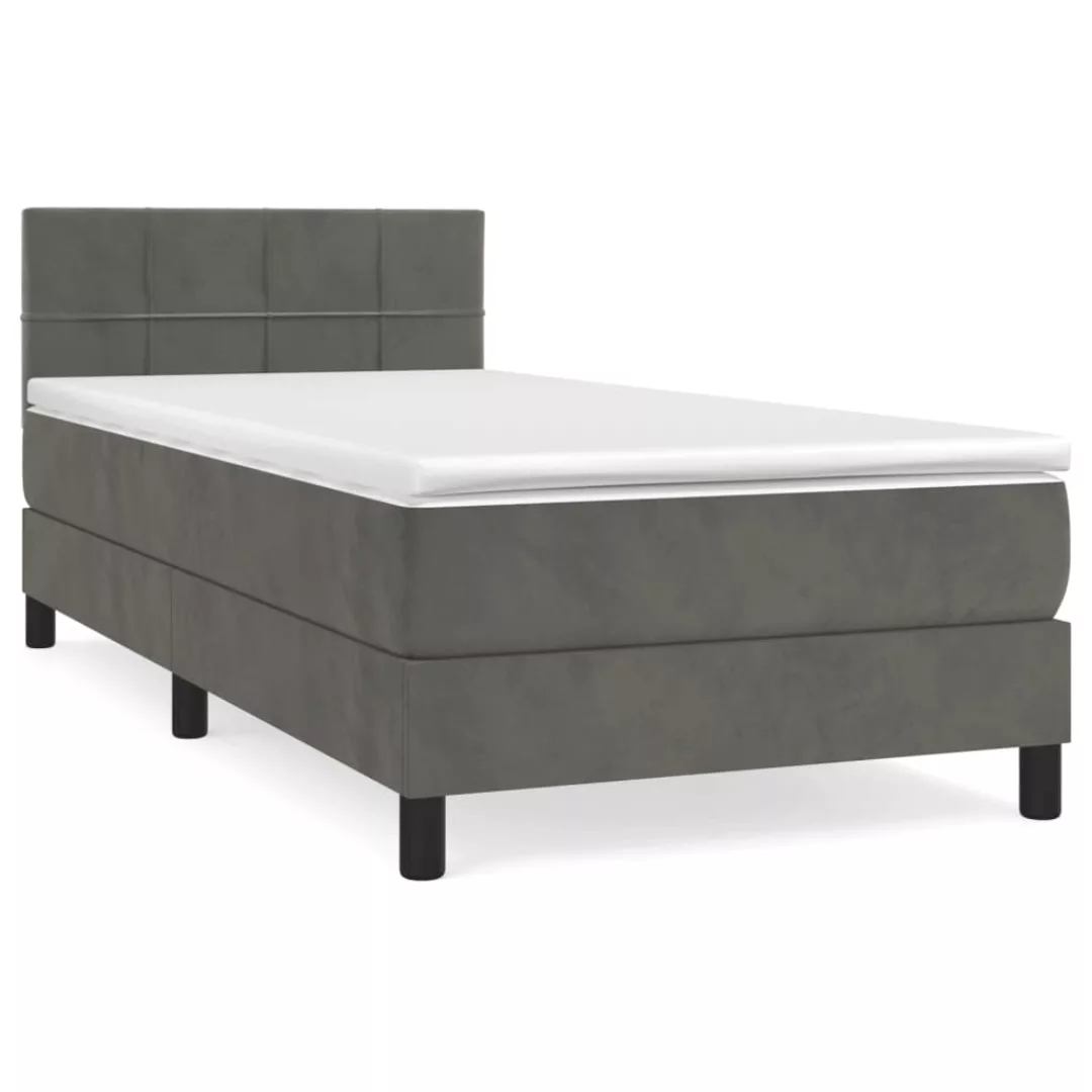 Vidaxl Boxspringbett Mit Matratze Dunkelgrau 80x200 Cm Samt günstig online kaufen