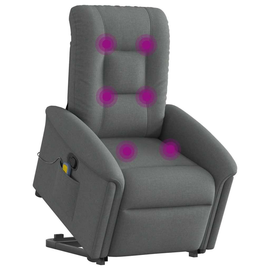 vidaXL Sessel Massagesessel mit Aufstehhilfe Dunkelgrau günstig online kaufen