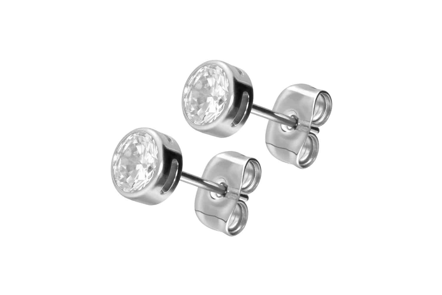 FILANGO Piercing-Set Titan Ohrstecker EINGEFASSTER KRISTALL günstig online kaufen