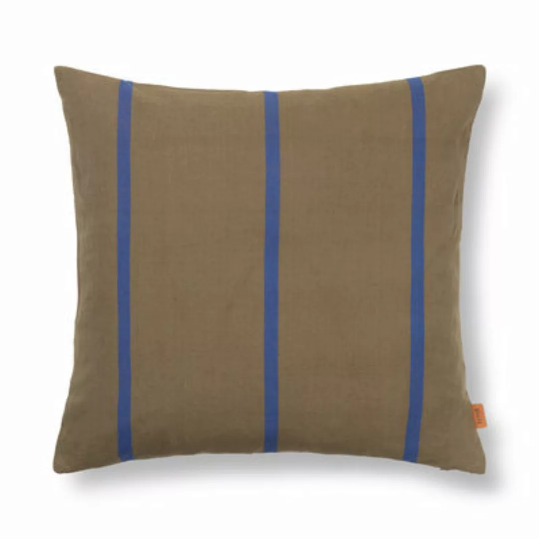 Kissen Grand textil blau grün / Leinen & Baumwolle 50 x 50 cm - Ferm Living günstig online kaufen