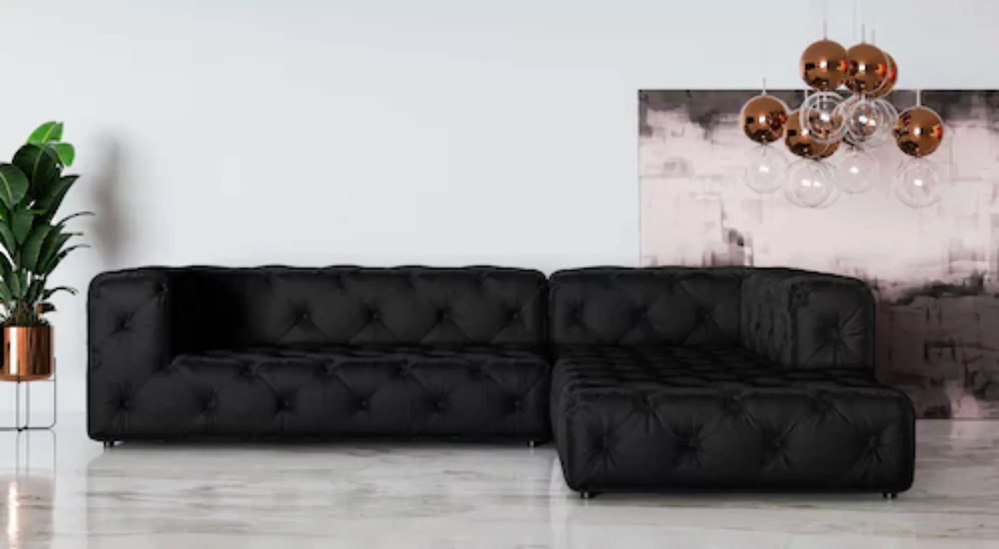 Places of Style Ecksofa »FOLLINA«, L-Form, mit klassischer Chesterfield-Kno günstig online kaufen