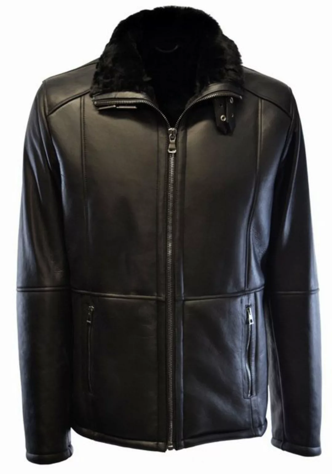 Zimmert Leather Lederjacke Nellson Herren, Lammfelljacke, Lammfell, Schwarz günstig online kaufen