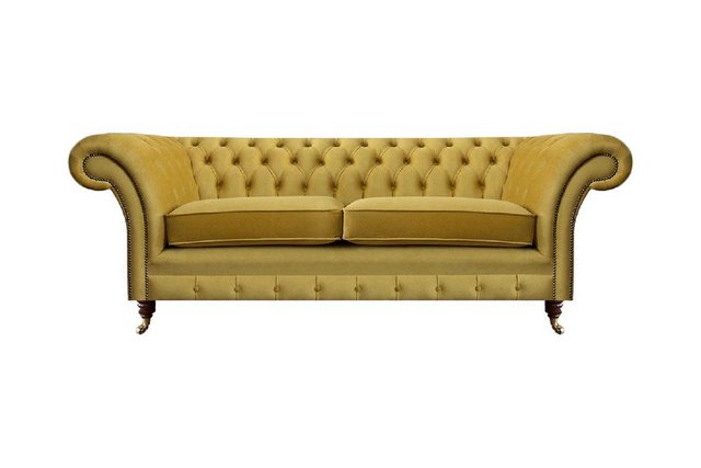 JVmoebel 2-Sitzer Sofa Couch Zweisitzer Luxus Einrichtung Gelb Chesterfield günstig online kaufen