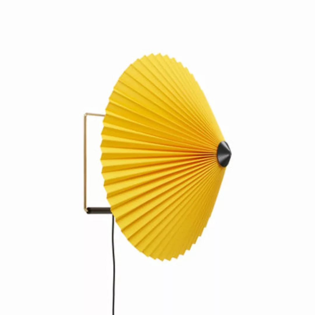 Wandleuchte mit Stromkabel Matin Large textil gelb / LED - Ø 38 cm - Hay - günstig online kaufen