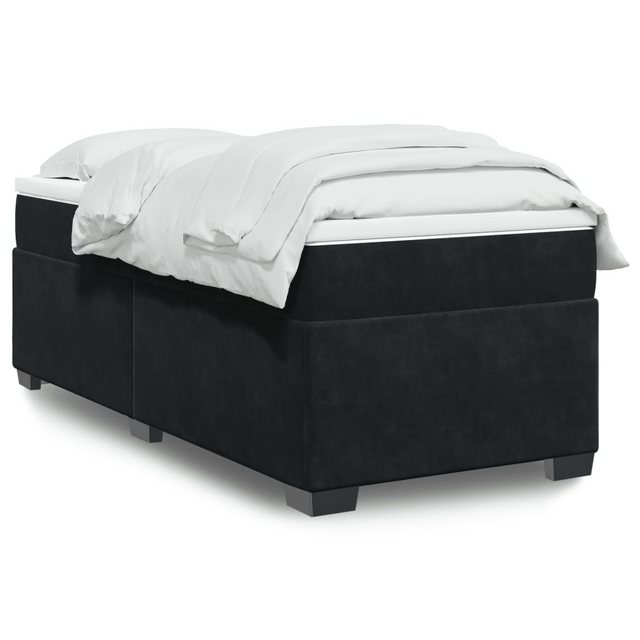 furnicato Bettgestell Boxspringbett mit Matratze Schwarz 90x190 cm Samt günstig online kaufen