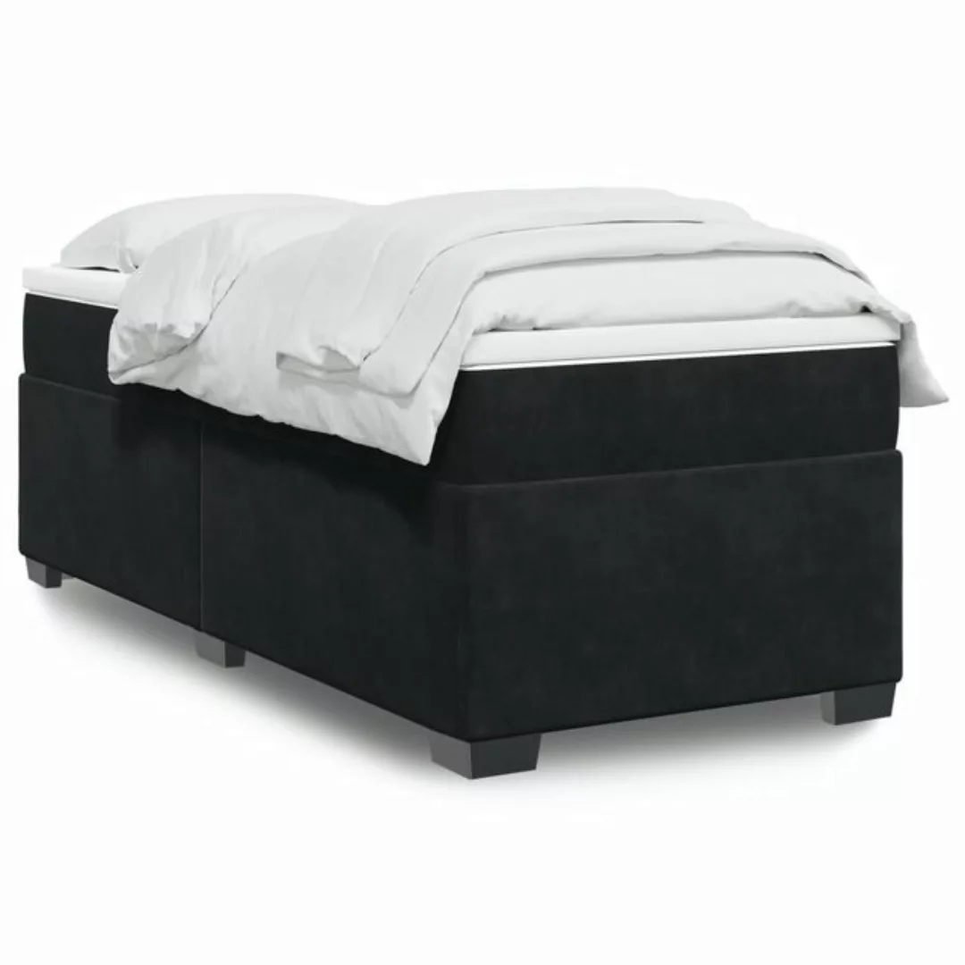 furnicato Bettgestell Boxspringbett mit Matratze Schwarz 80x200 cm Samt günstig online kaufen