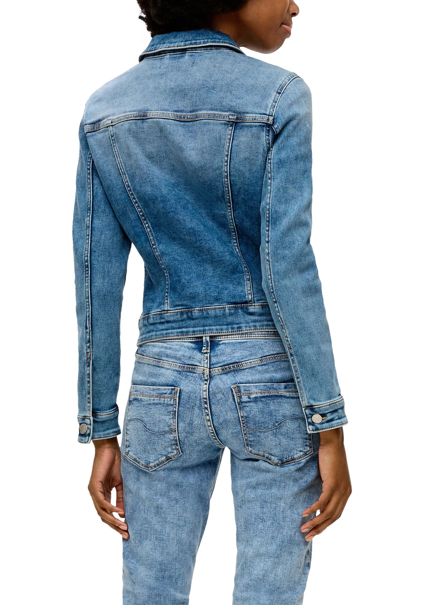 QS Jeansjacke, in Moonwashed-Optik günstig online kaufen