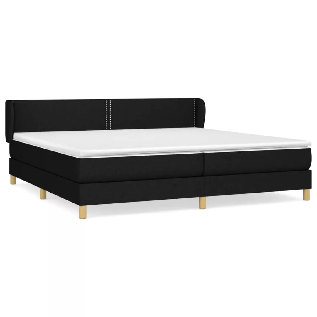 Vidaxl Boxspringbett Mit Matratze Schwarz 200x200 Cm Stoff günstig online kaufen