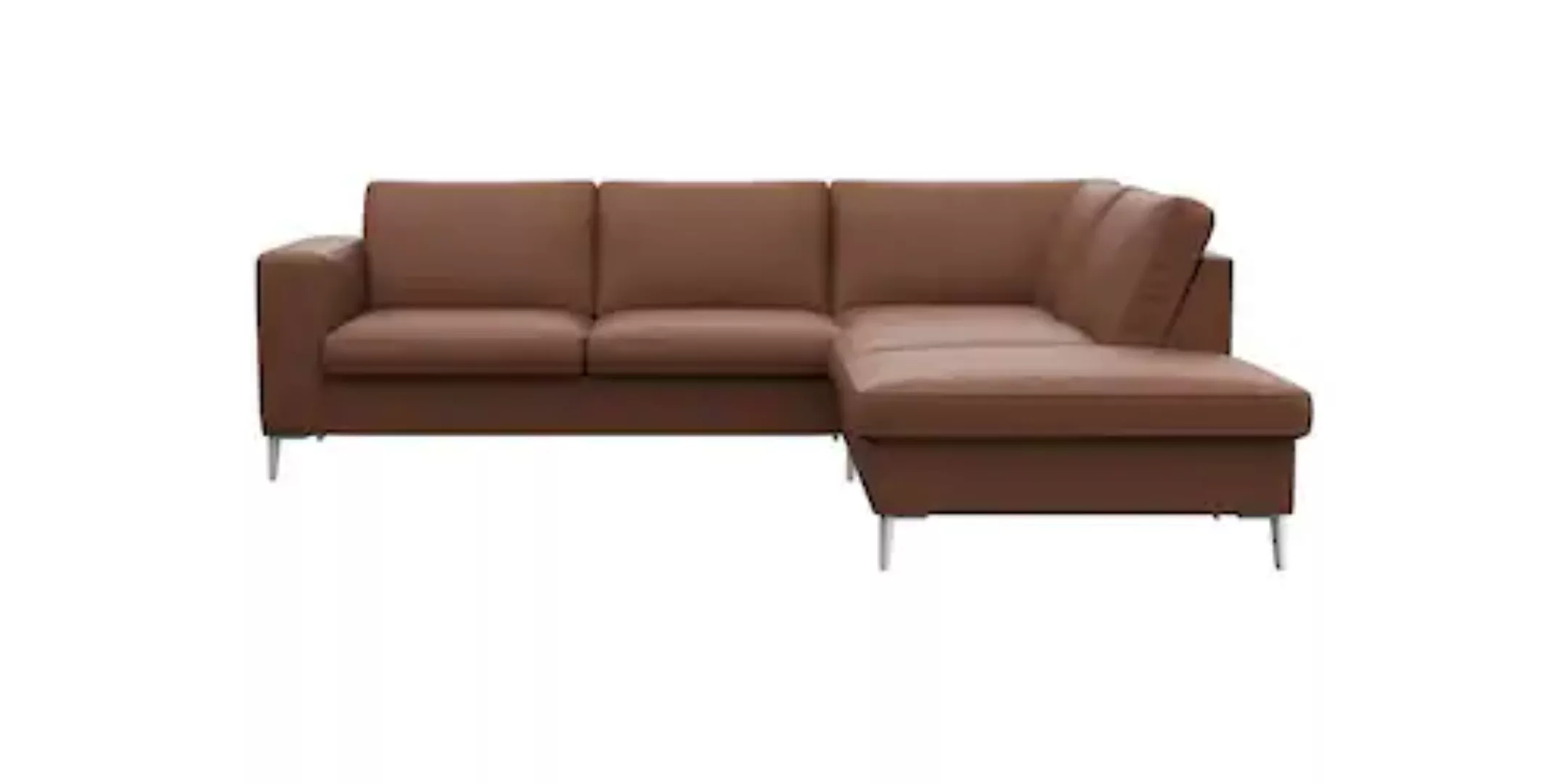 FLEXLUX Ecksofa "Fiore, L-Form", breite Armlehnen, Füße alufarben, B/T 241/ günstig online kaufen