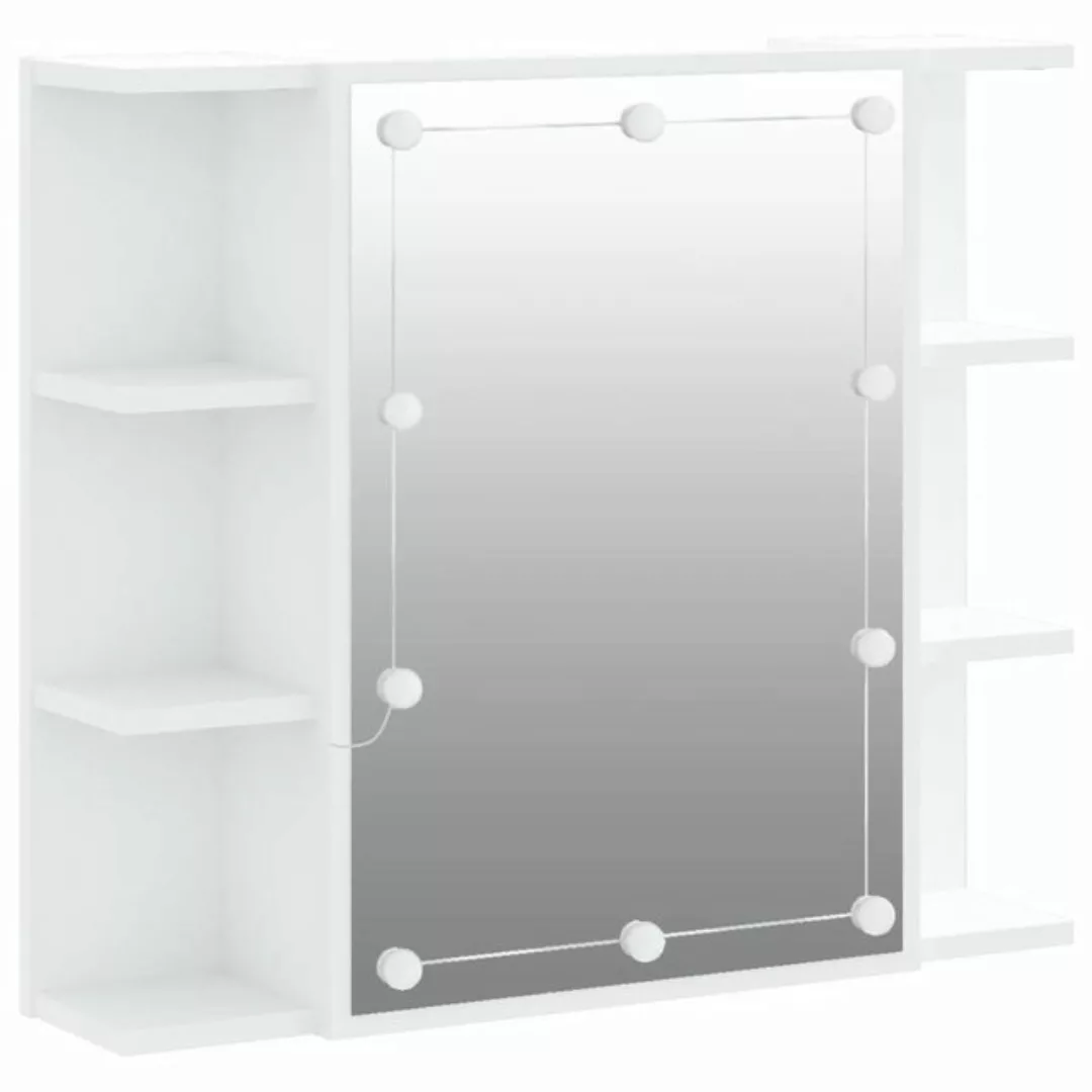 vidaXL Badezimmerspiegelschrank Spiegelschrank mit LED Weiß 70x16,5x60 cm günstig online kaufen