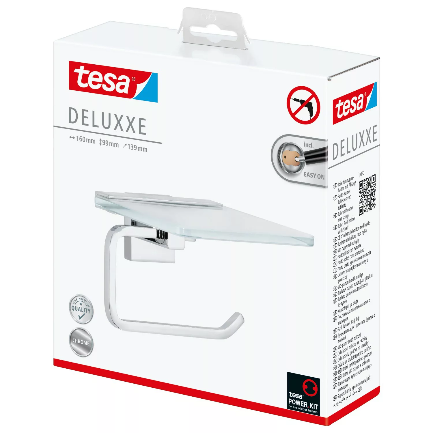 Tesa Toilettenpapierhalter Deluxxe mit Ablage Chrom günstig online kaufen