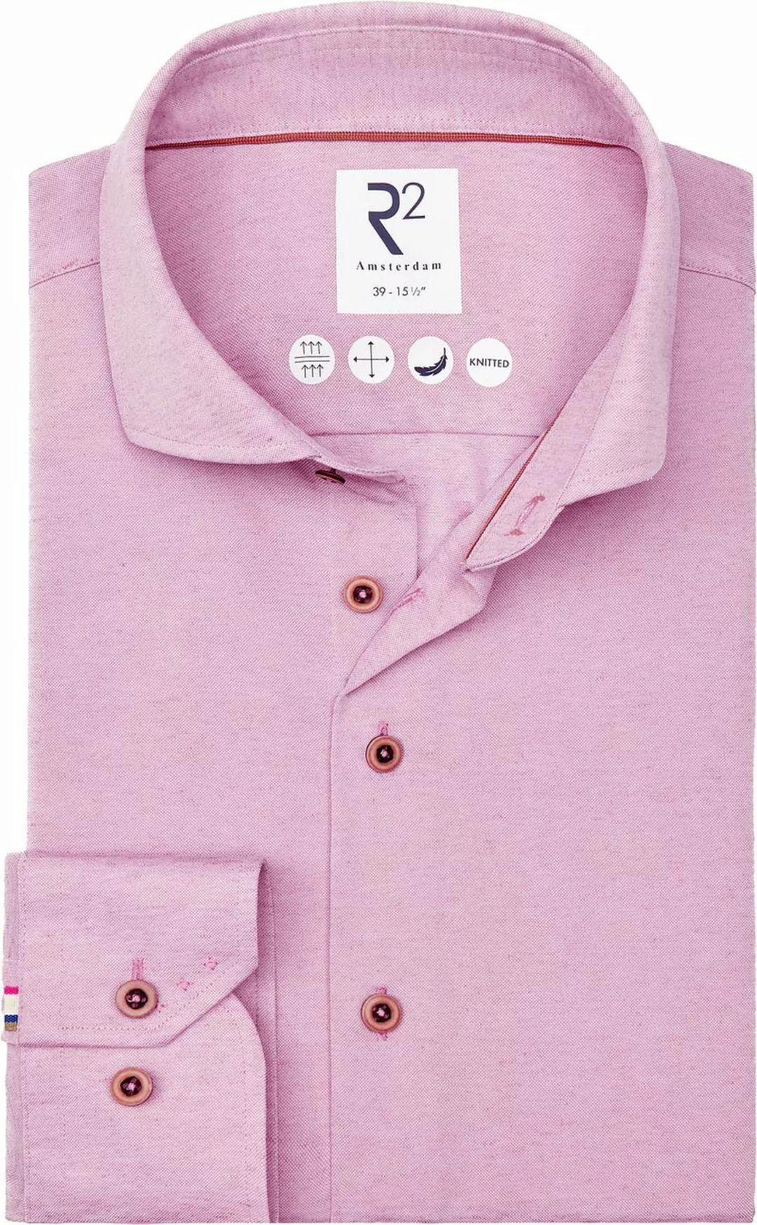 R2 Hemd Leinen Blend Rosa - Größe 38 günstig online kaufen