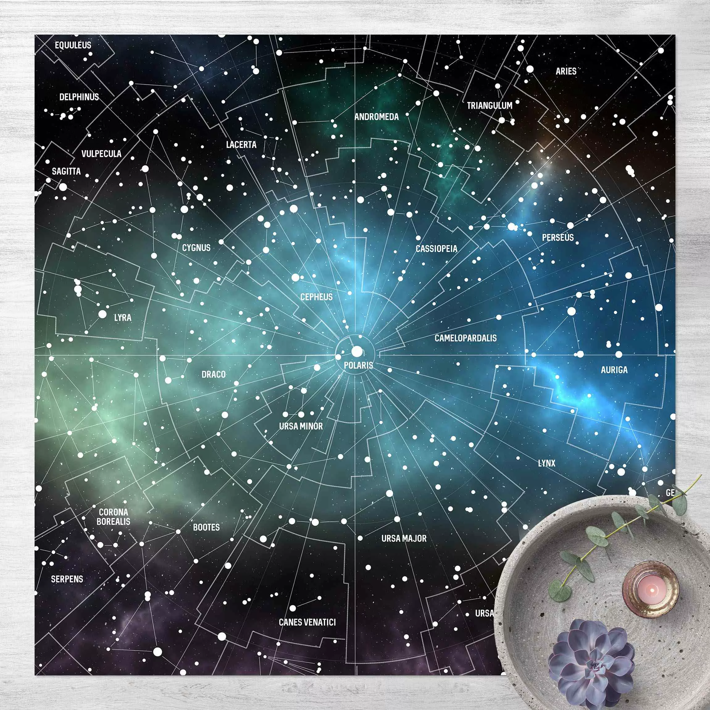 Vinyl-Teppich Sternbilder Karte Galaxienebel günstig online kaufen