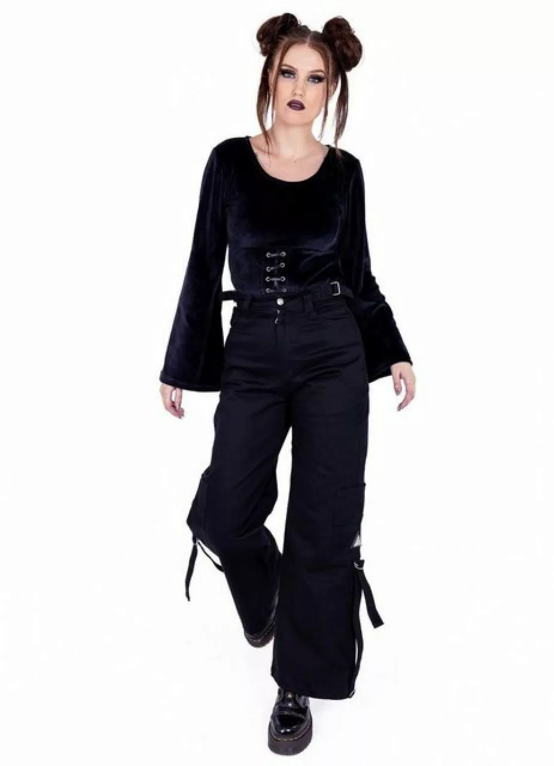 Chemical Black Stoffhose Jetta Gothic Pants Riemen Rave Trousers Industrial günstig online kaufen