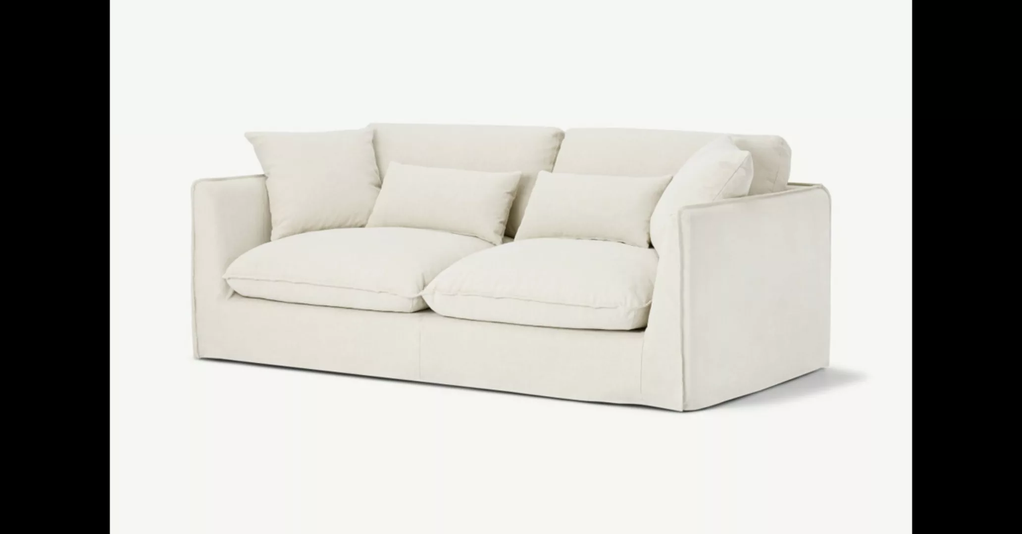 Kasiani 3-Sitzer Sofa, Baumwoll-Leinen-Mix in Cremeweiss - MADE.com günstig online kaufen