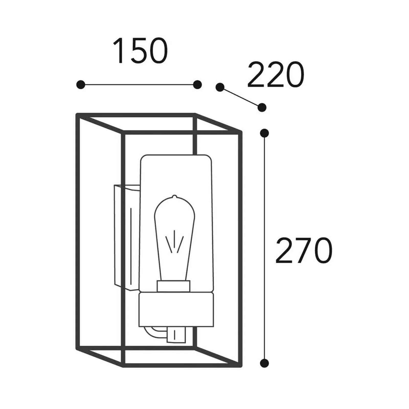 Außenwandleuchte Cubic³ 3364 nickel antik/klar günstig online kaufen