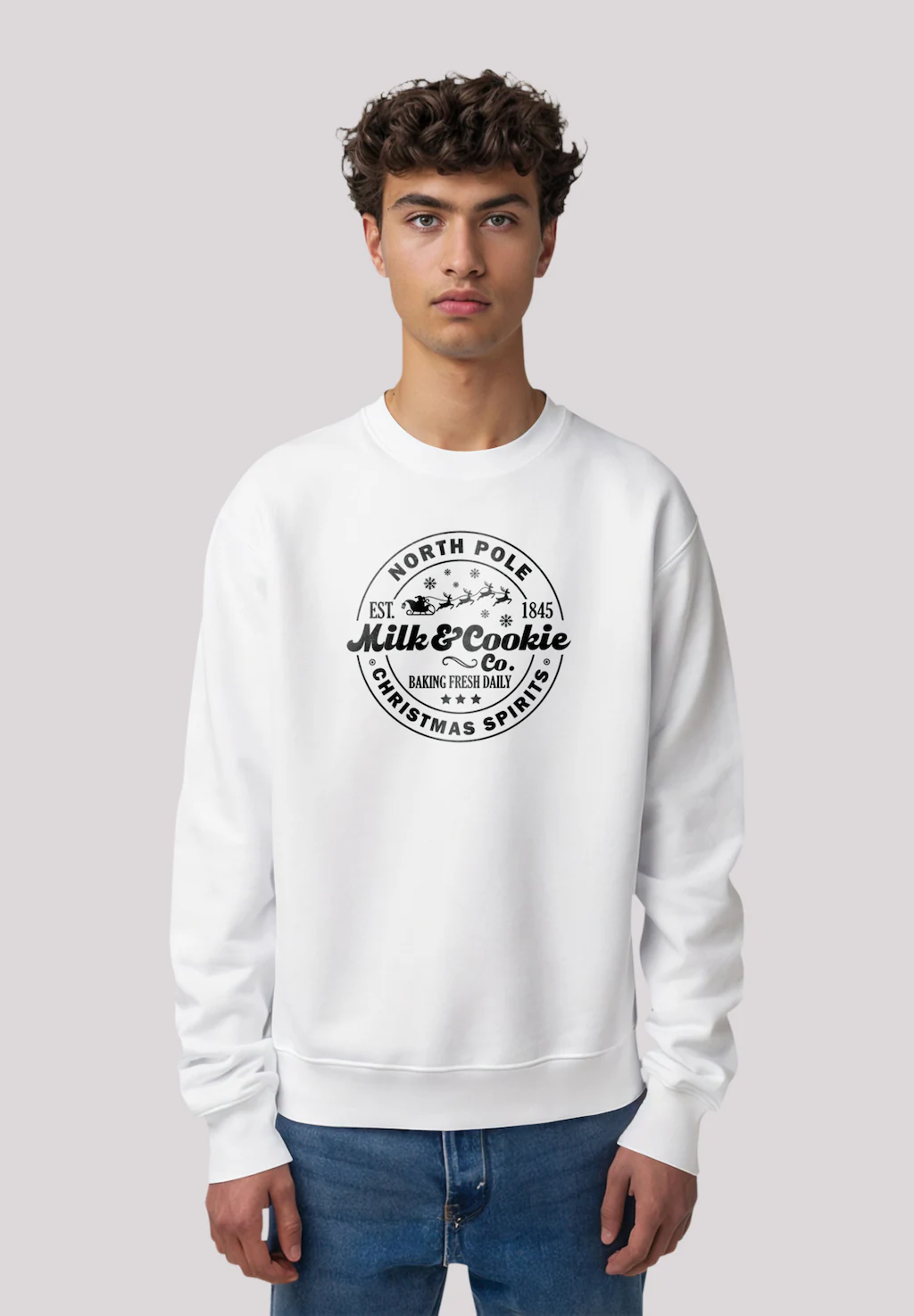 F4NT4STIC Sweatshirt "Weihnachten Milk and Cookie Bakery Retro", Premium Qu günstig online kaufen