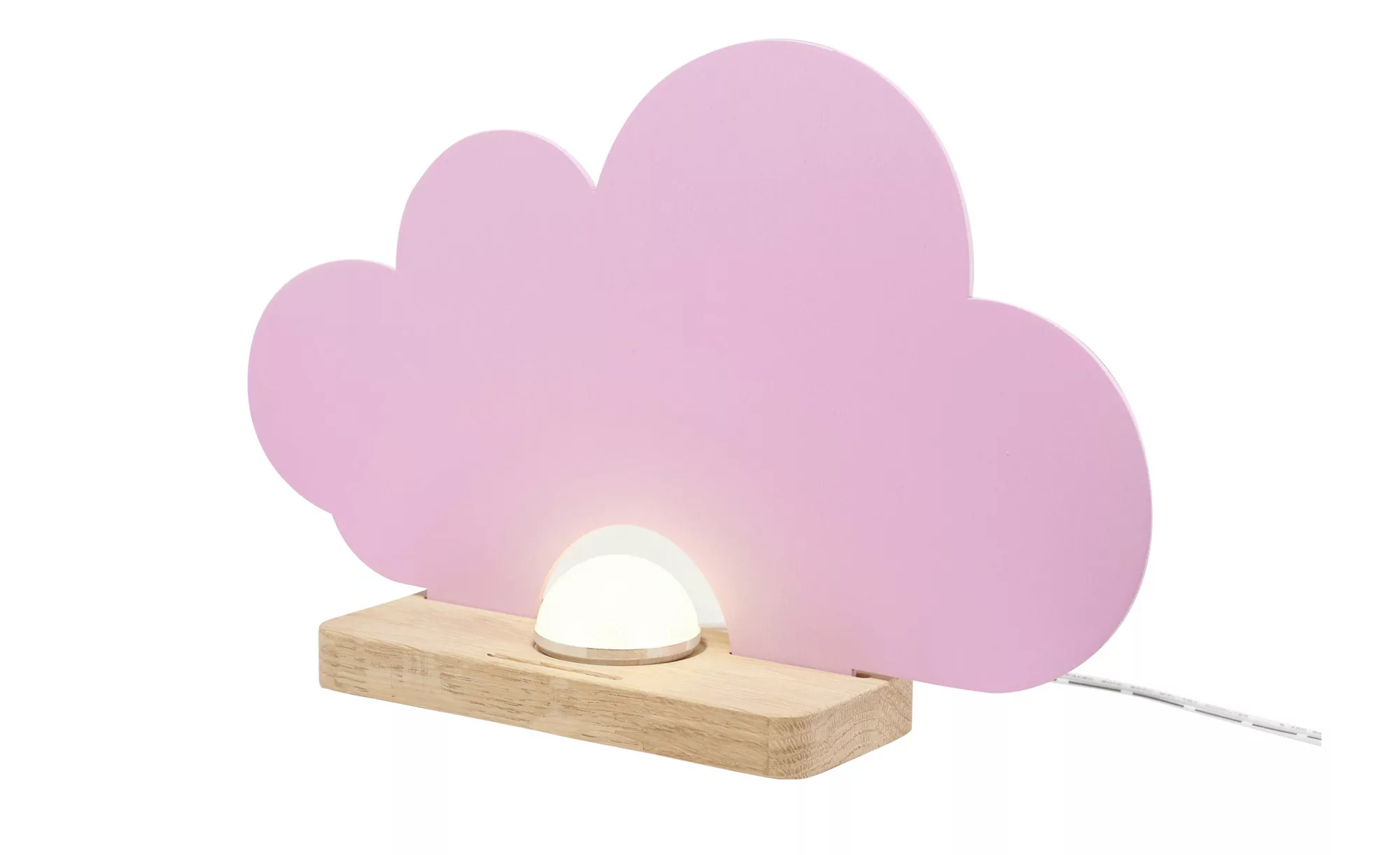 LED-Tischleuchte Wölkchen, rosa, Holz, 3000 K, dimmbar günstig online kaufen