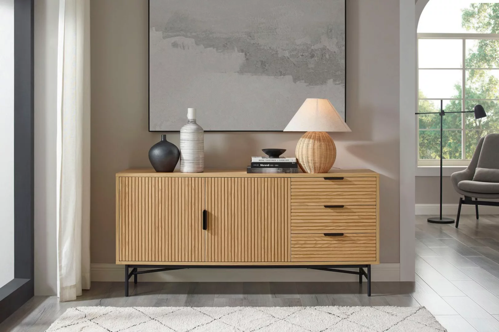 SalesFever Sideboard, Eiche Echtholzfurnier günstig online kaufen