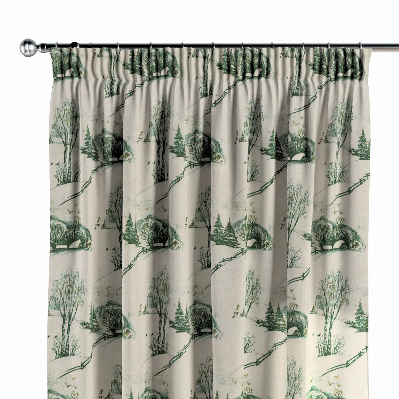 Vorhang mit Kräuselband, beige-grün, Avinon (629-44) günstig online kaufen