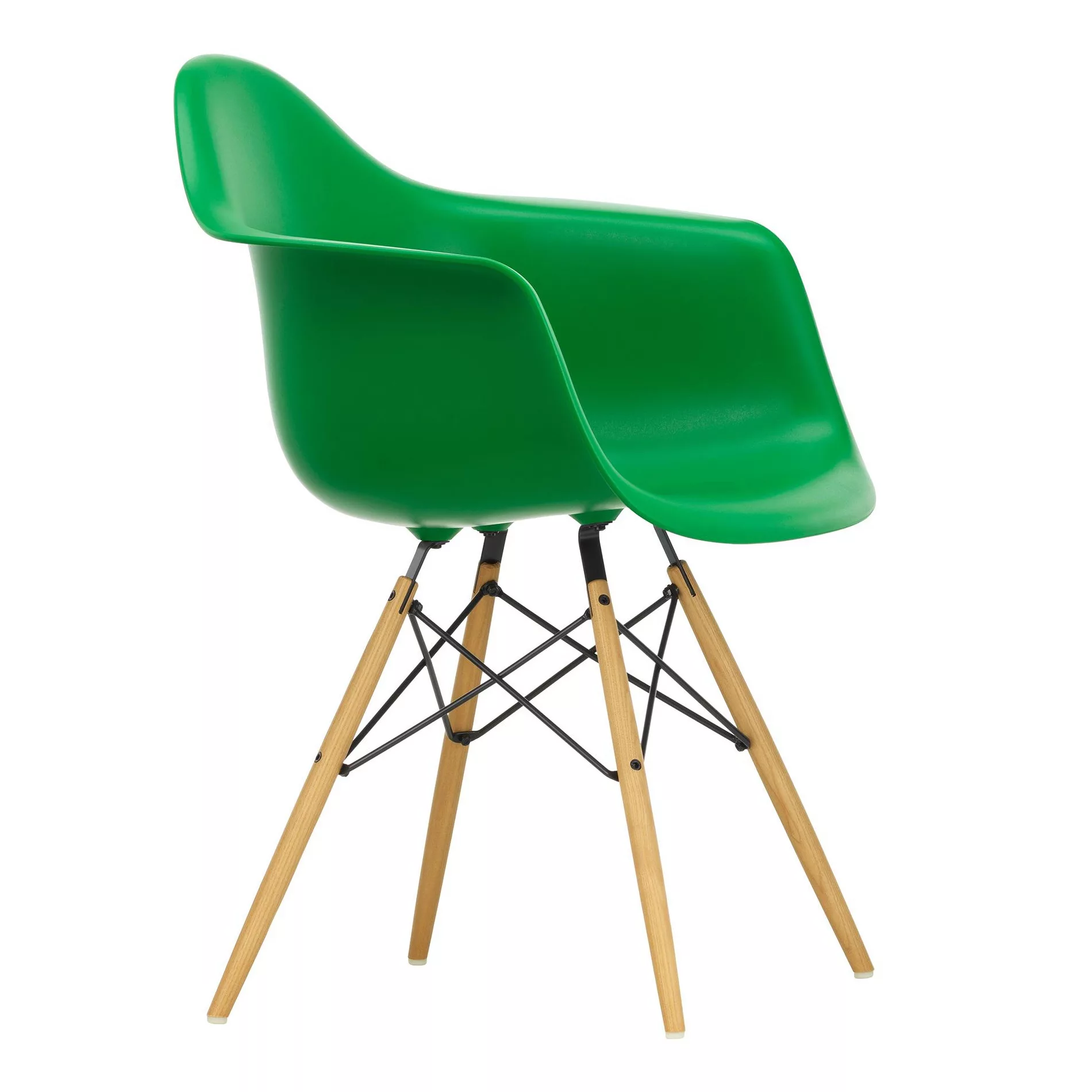Vitra - Eames Plastic Armchair DAW Gestell Esche - grün/Sitzschale Polyprop günstig online kaufen