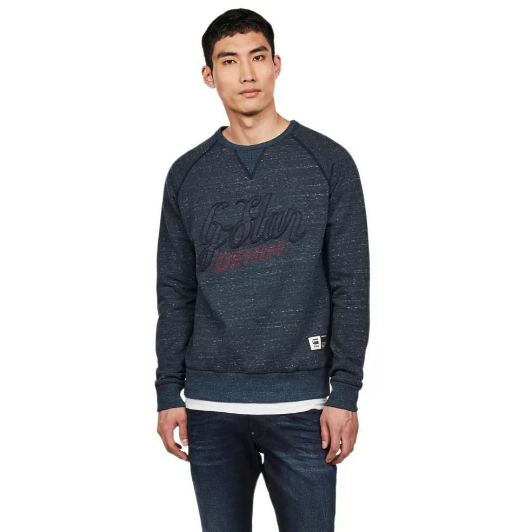 G-star Graphic 15 Core Ribbed Sweatshirt XS Mazarine Blue Heather günstig online kaufen