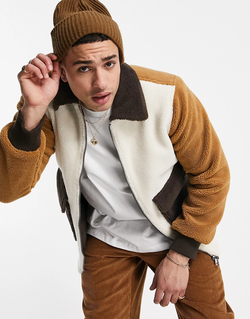 Pull&BEar – Jacke mit Reißverschluss in Braun günstig online kaufen