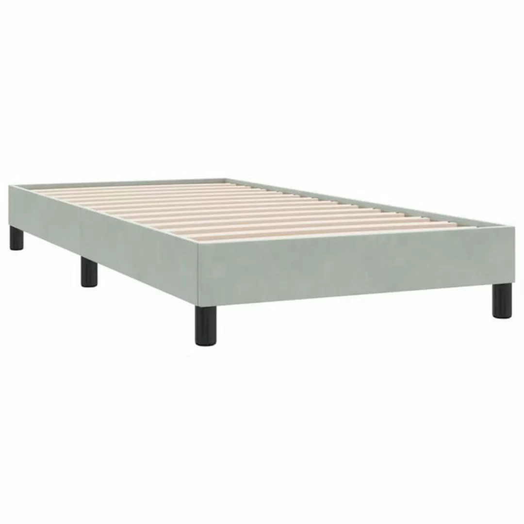 vidaXL Bett Boxspringbett ohne Matratze Hellgrau 90x210 cm Samt günstig online kaufen