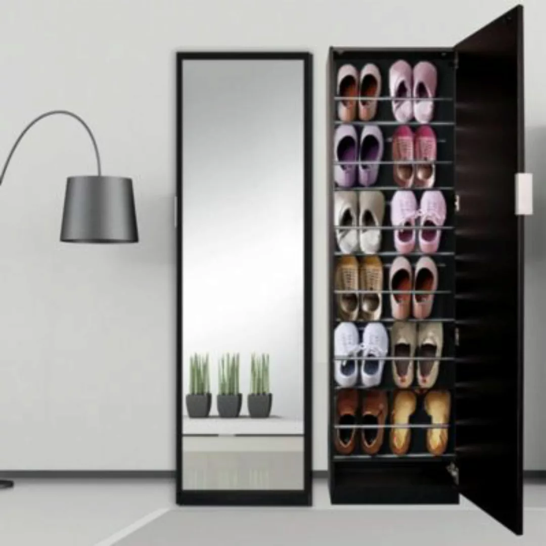 Mucola Garderobe Schuhschrank Schuhregal in Schwarz Schuhkommode Schuhkippe günstig online kaufen