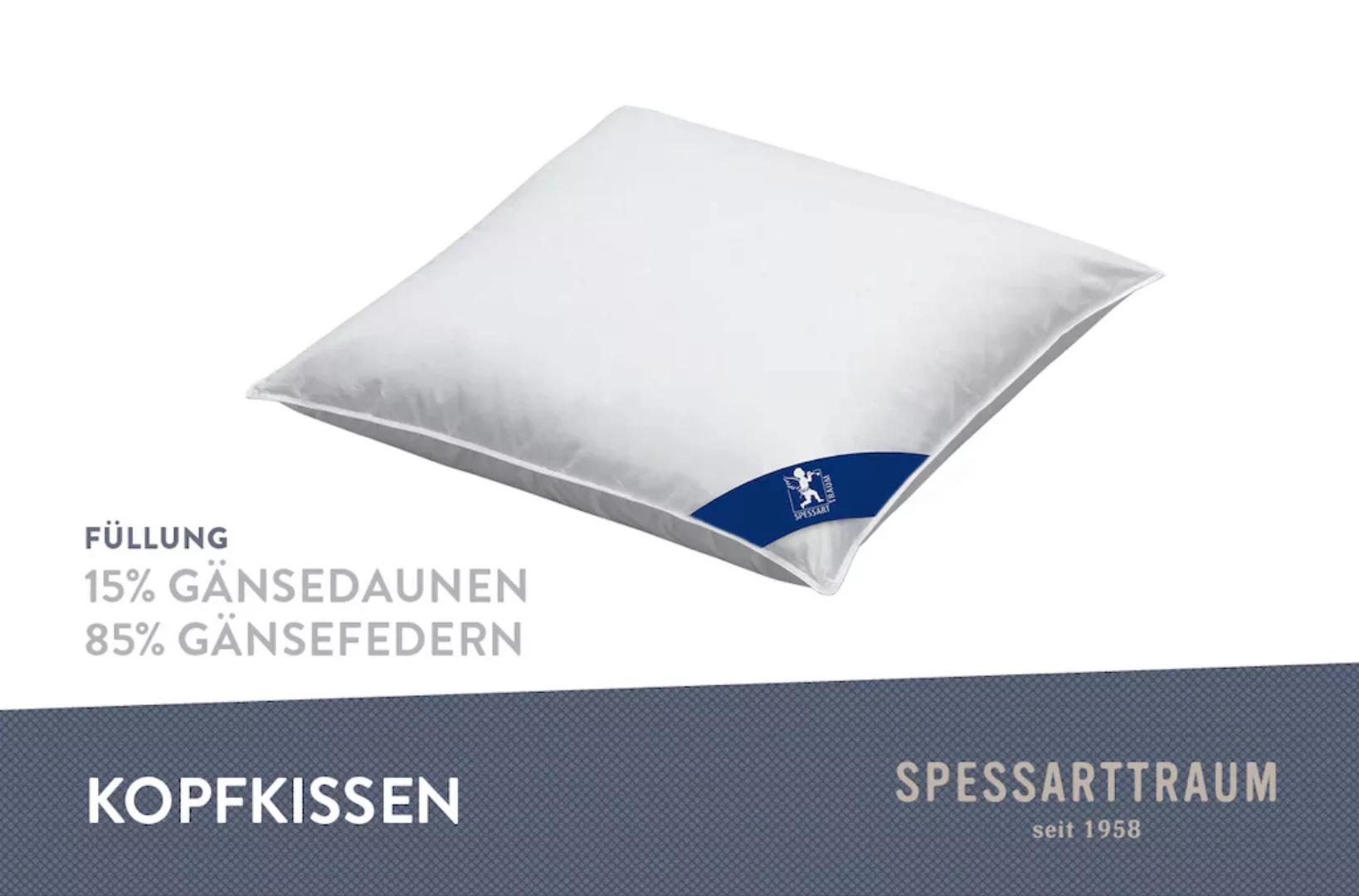 SPESSARTTRAUM Gänsefederkopfkissen »Premium«, Füllung: 85% Gänsefedern / 15 günstig online kaufen