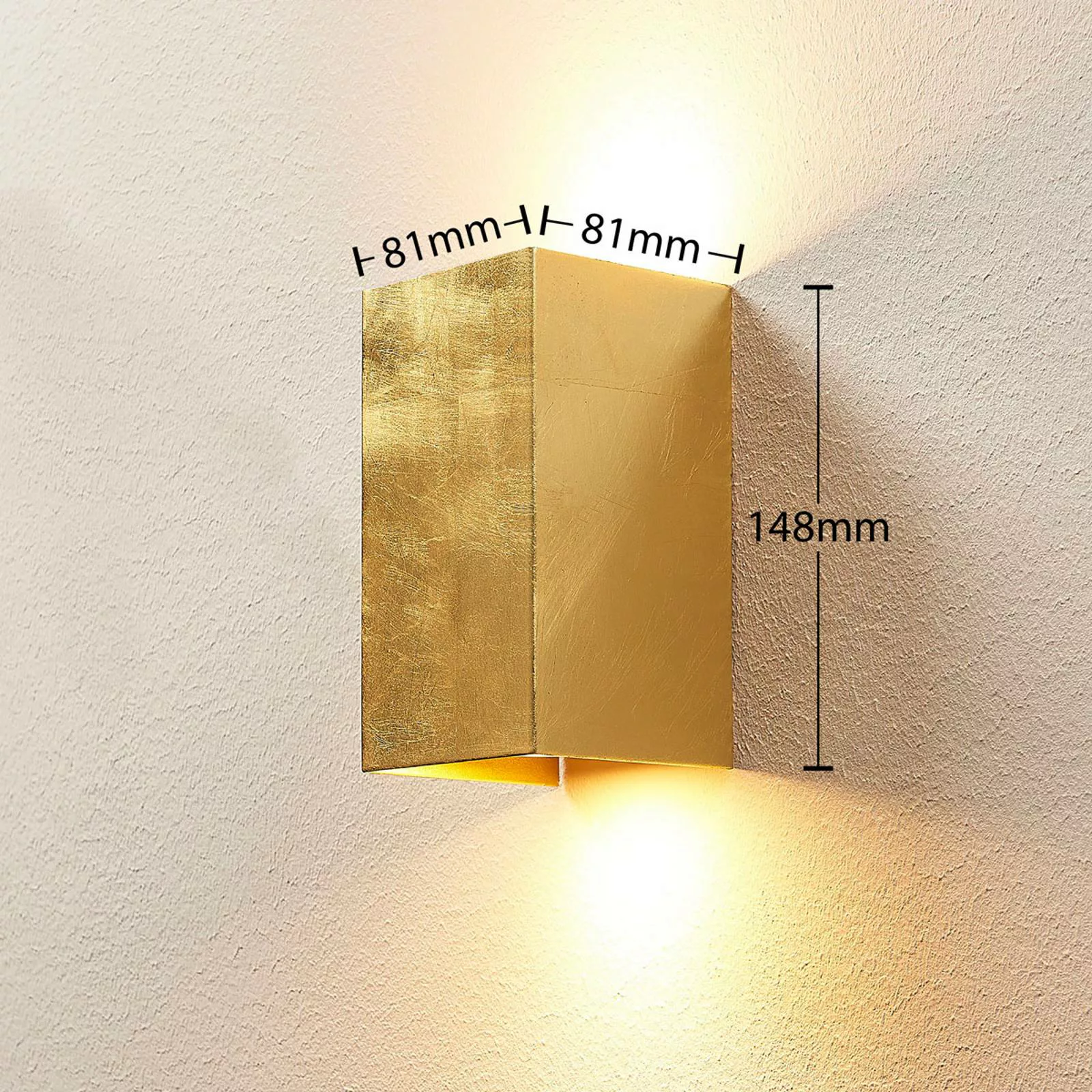 Goldfarbene Wandlampe Tabita aus Metall, 2-fl. günstig online kaufen