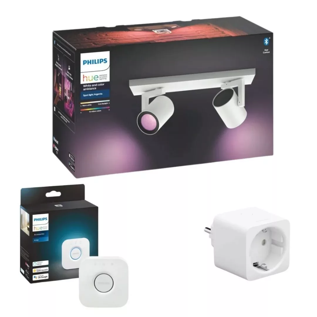 Philips Hue Bluetooth White & Color Ambiance Argenta - Spot Weiß 2-flammig günstig online kaufen