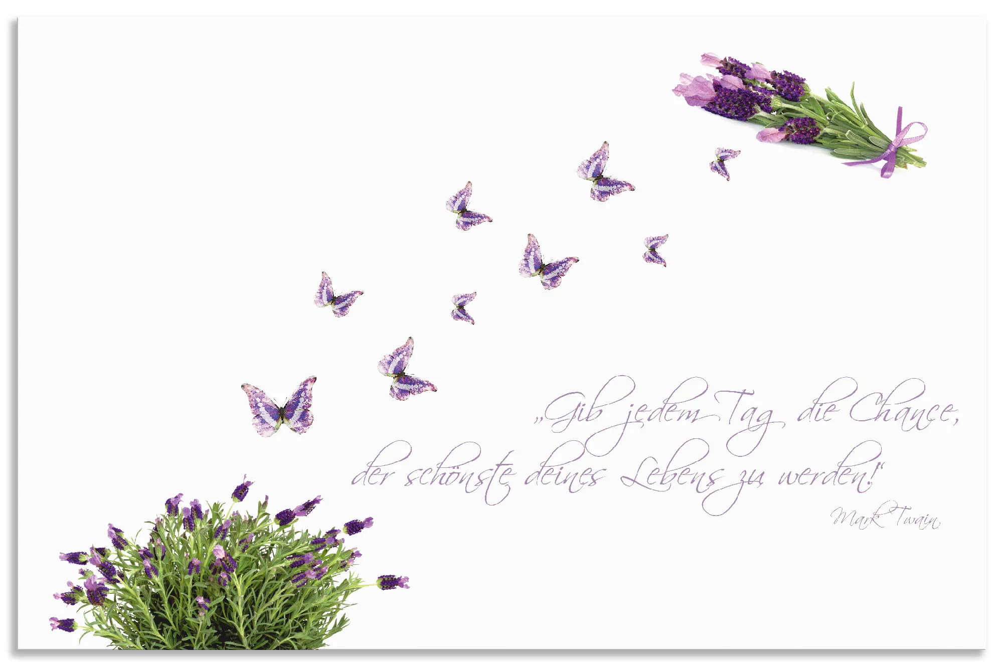 Artland Küchenrückwand "Lila Schmetterlinge an Lavendel", (1 tlg.), Alu Spr günstig online kaufen
