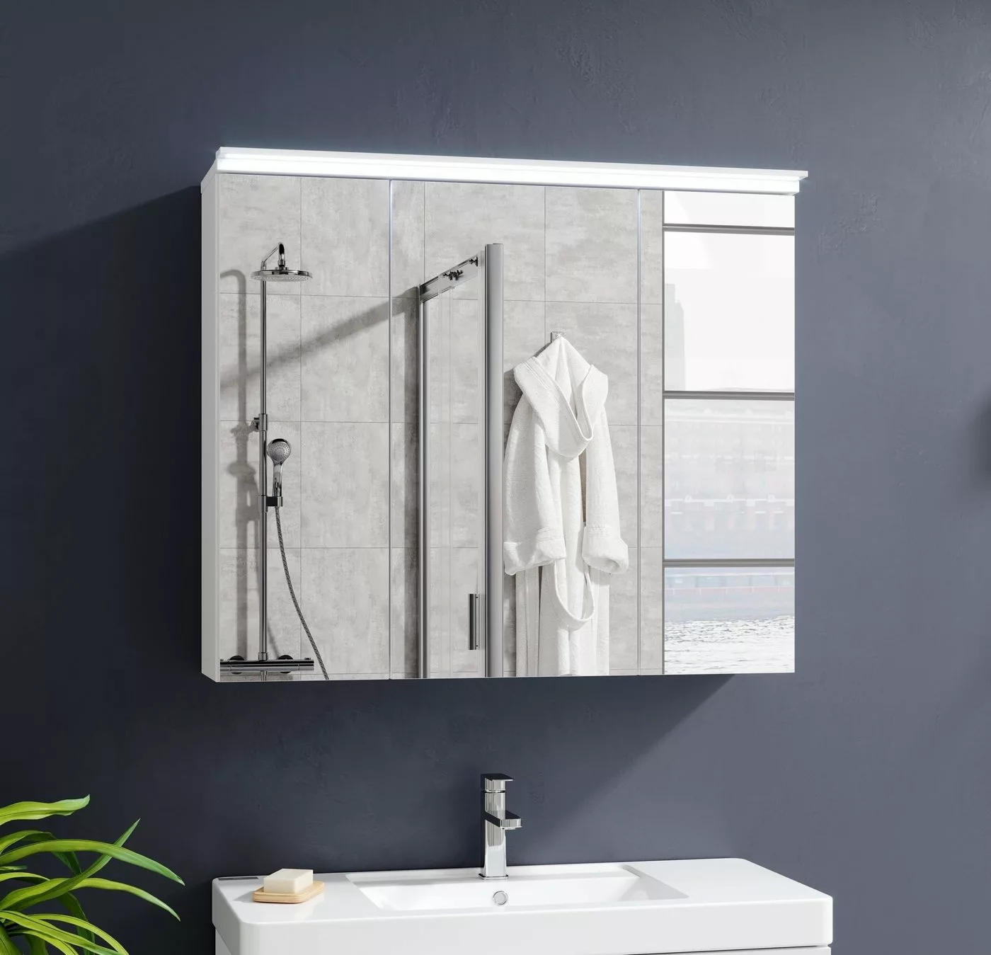 freiraum Badezimmerspiegelschrank 80 x 68 x 23 cm (B/H/T) günstig online kaufen