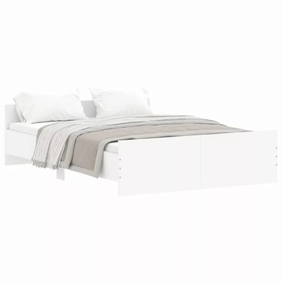 furnicato Bett Bettgestell mit Kopf- und Fußteil Weiß 135x190 cm günstig online kaufen
