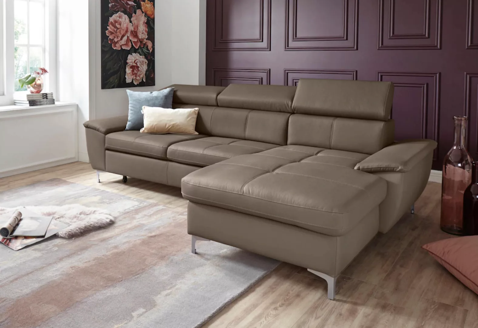 exxpo - sofa fashion Ecksofa "Azzano, L-Form", wahlweise mit Bettfunktion günstig online kaufen