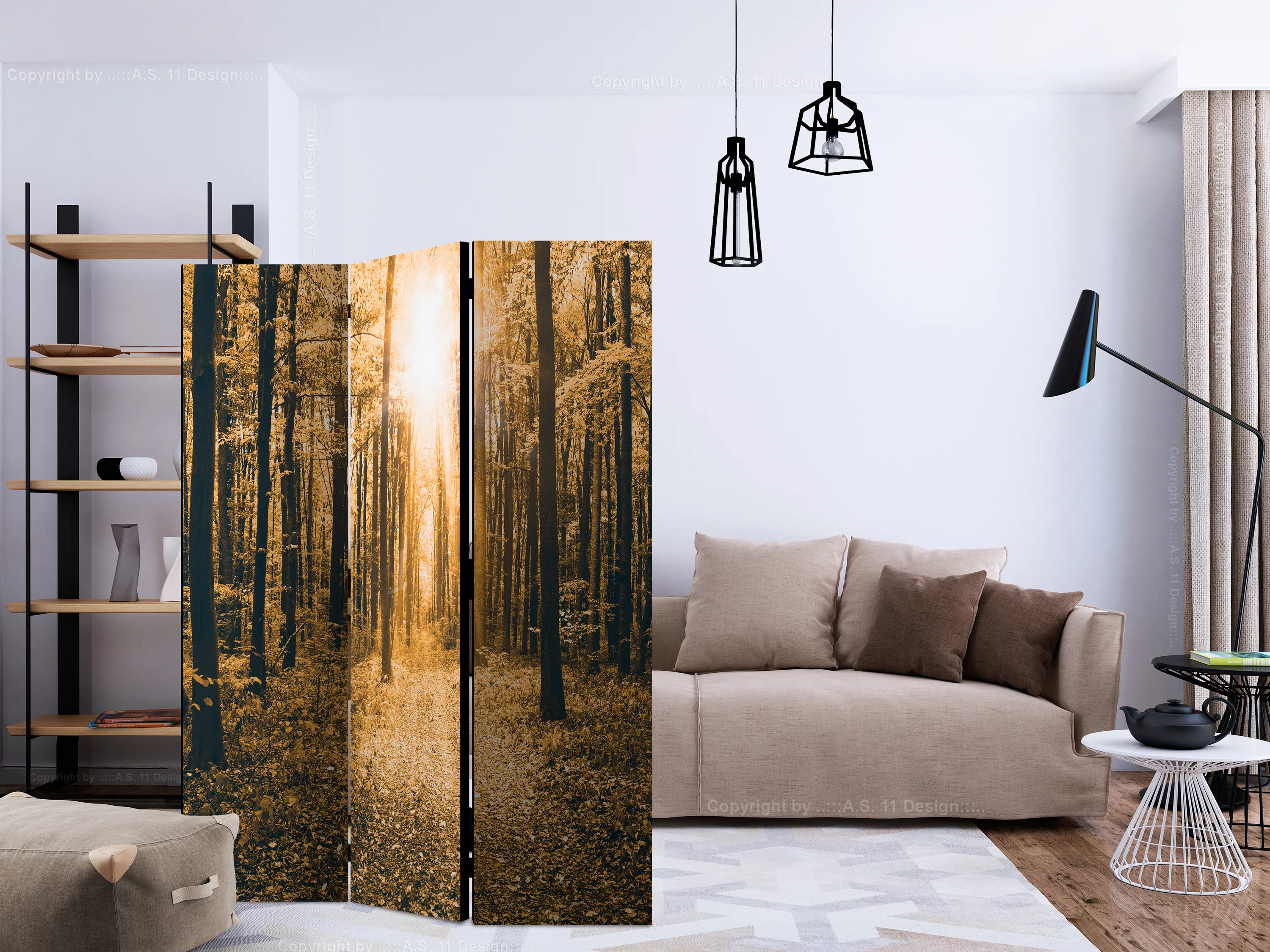 3-teiliges Paravent - Magical Light [room Dividers] günstig online kaufen