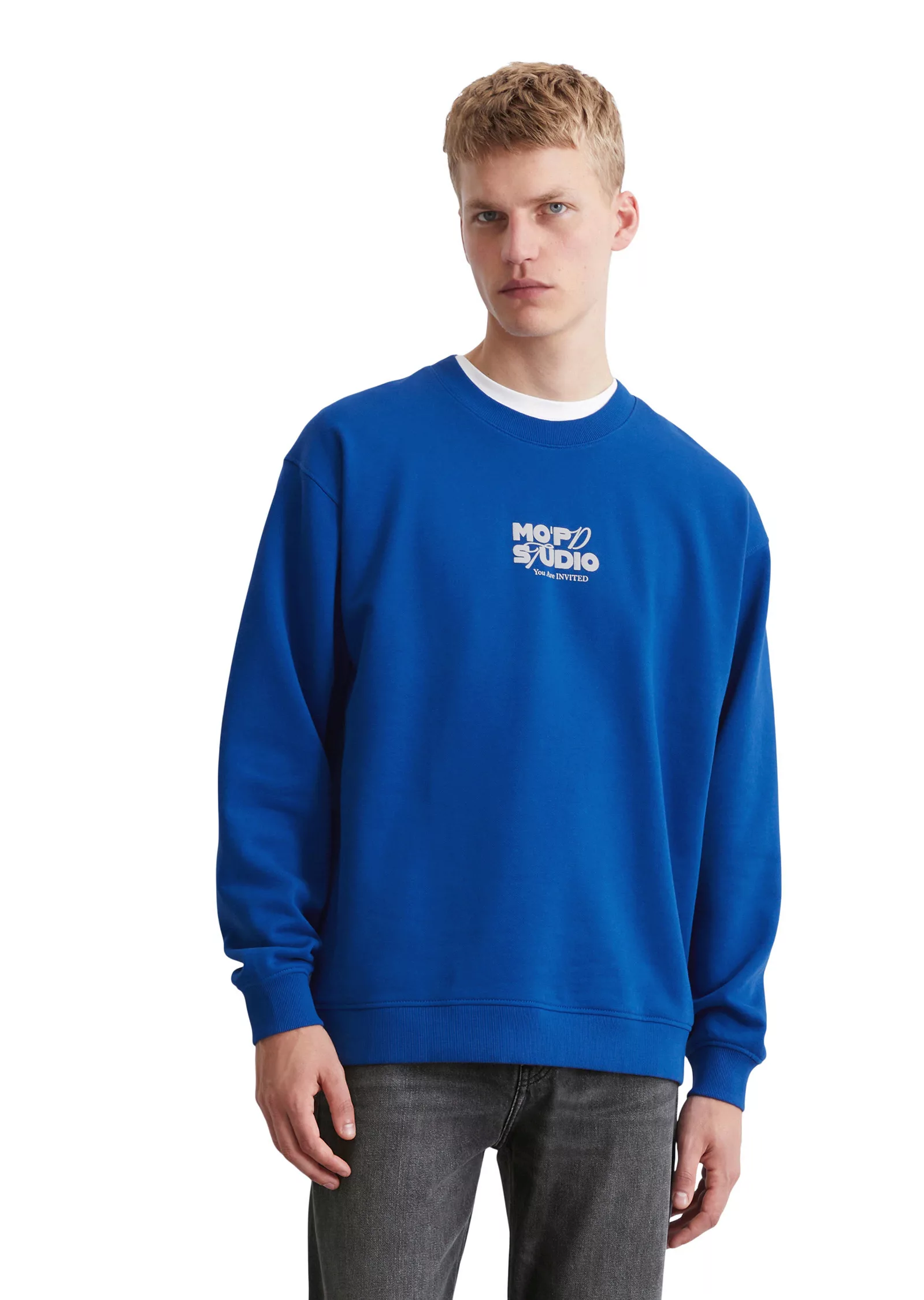 Marc O'Polo DENIM Sweatshirt mit gummiertem Logo mittig auf der Brust und g günstig online kaufen