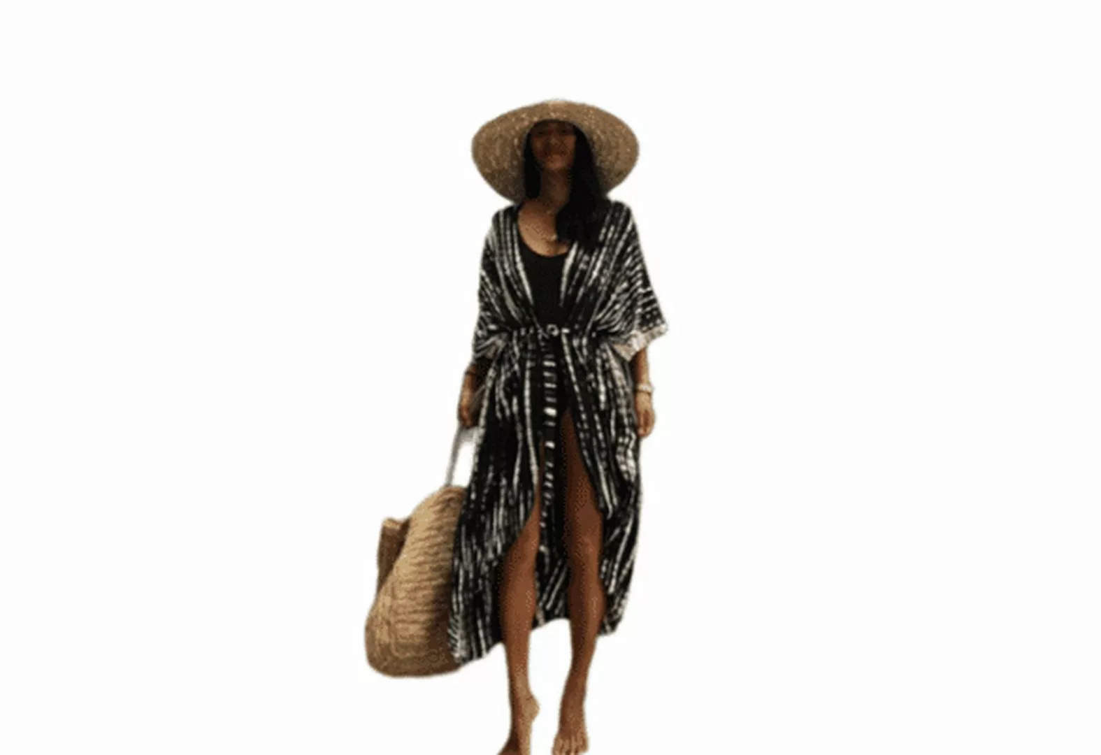 AUKUU Strandkleid Sonnenschutzshirt für Damen, bedruckter Cardigan, langer günstig online kaufen